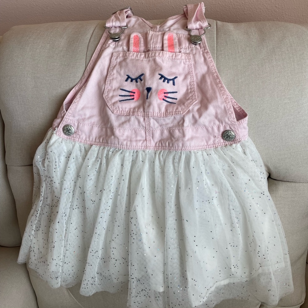 Girl’s Bunny Overalls Dress